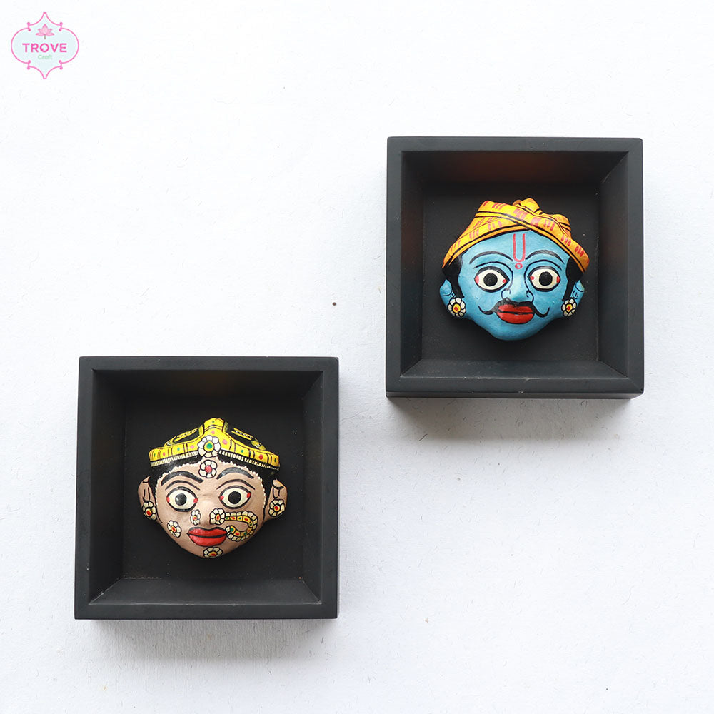 5 Inch Black Framed Mini Cherial Wall Masks