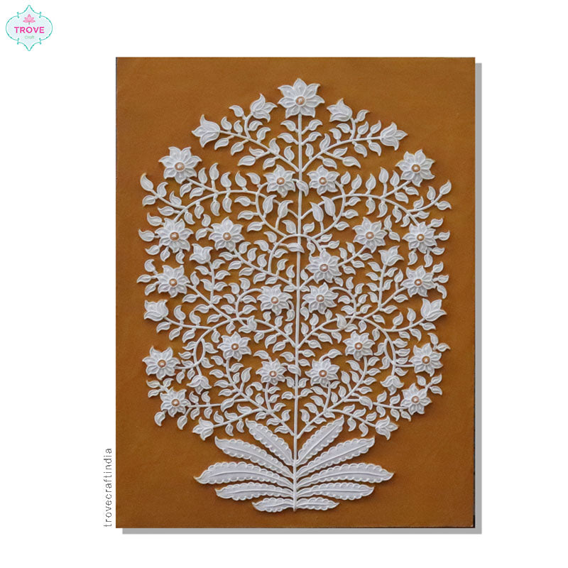 20" Tree of Life Motif Hand-painted Relief Panels