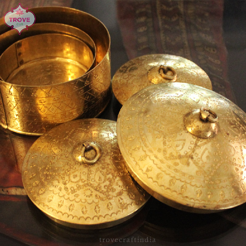 hand-etched brass storage box