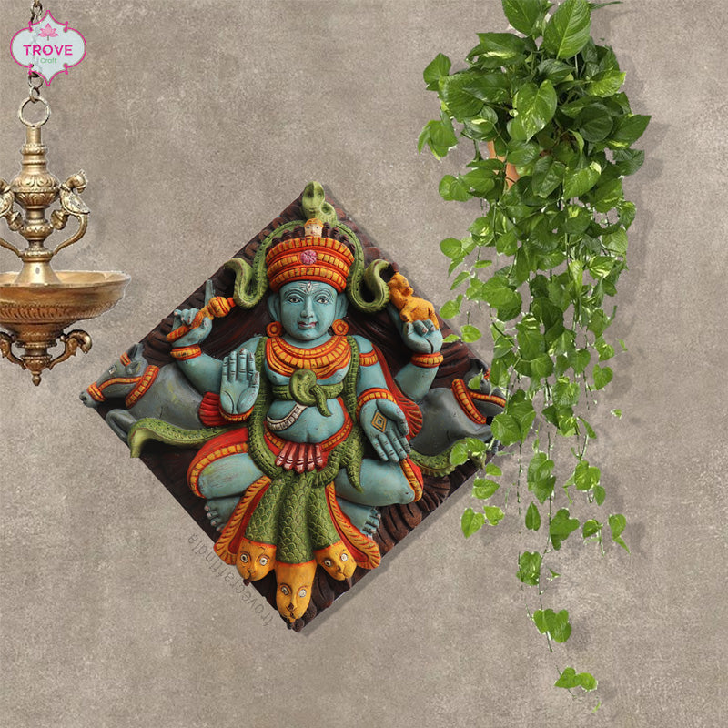 Carved Wooden  Shiva 