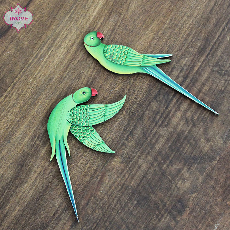 hand-painted parrot cutout
