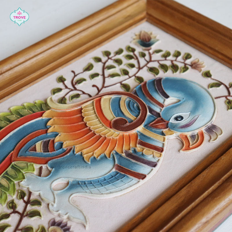 peacock art frame