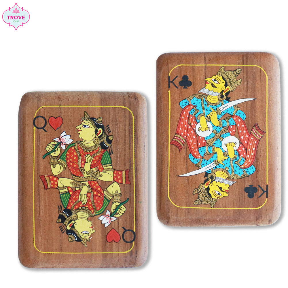 Set of 2 Hand-painted wooden plaques -playing card theme