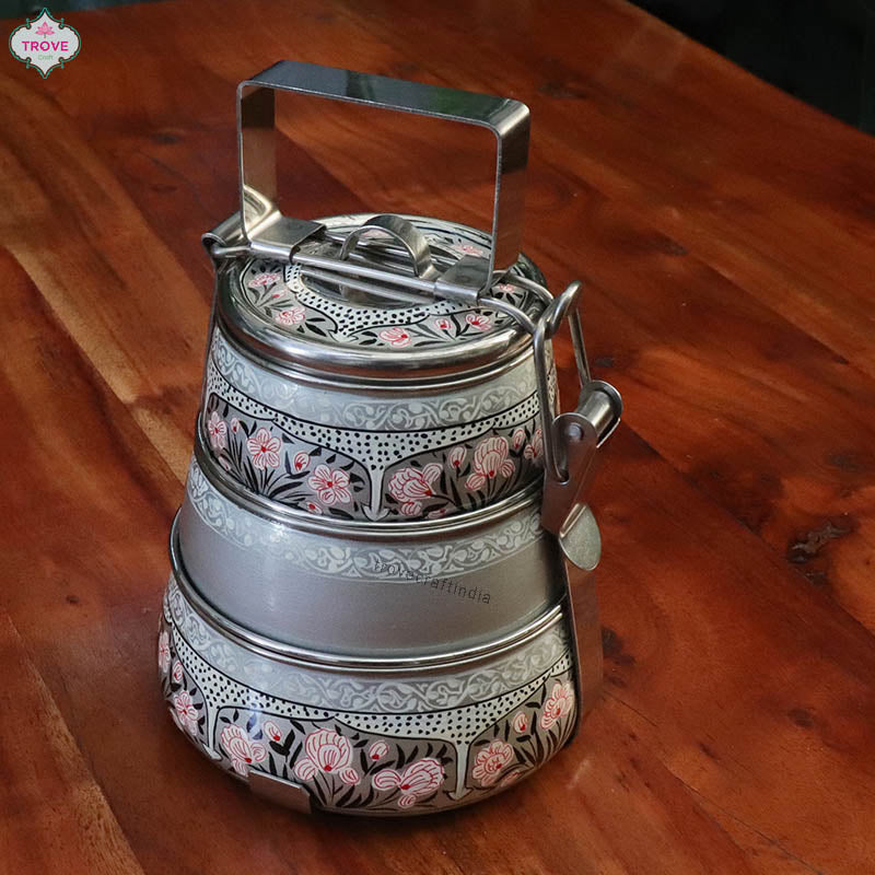 Hand-painted enamel tiffin
