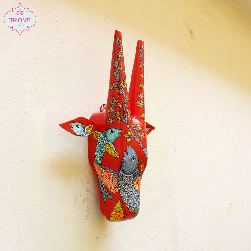 Traditional Hand Carved gond cow head