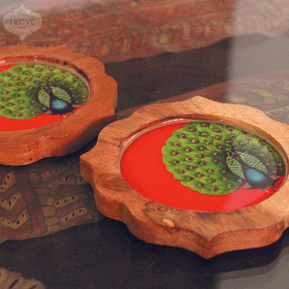 Set of 2 Digital Printed wooden coasters