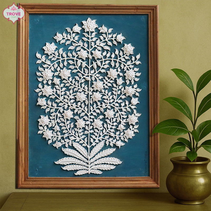 20" Tree of Life Motif Hand-painted Relief Panels