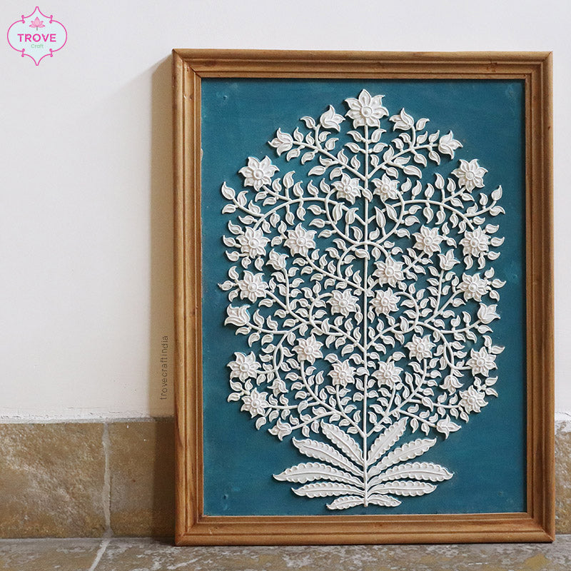 20" Tree of Life Motif Hand-painted Relief Panels