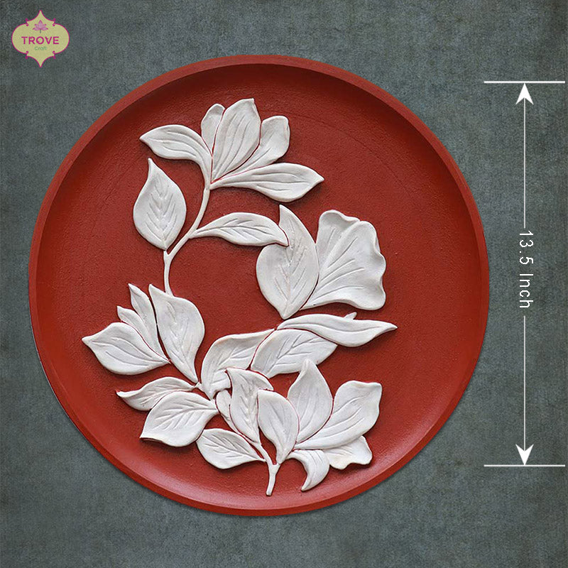 Hand-painted Botanical Relief Styled Decor Plates