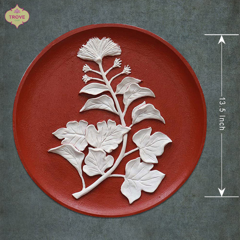 Hand-painted Botanical Relief Styled Decor Plates