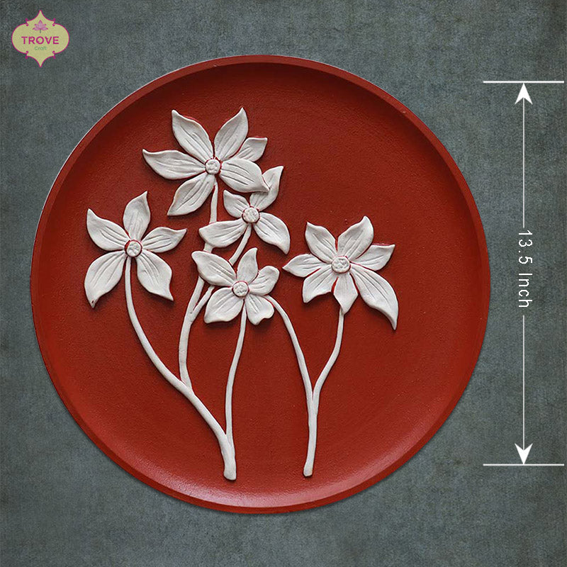 Hand-painted Botanical Relief Styled Decor Plates
