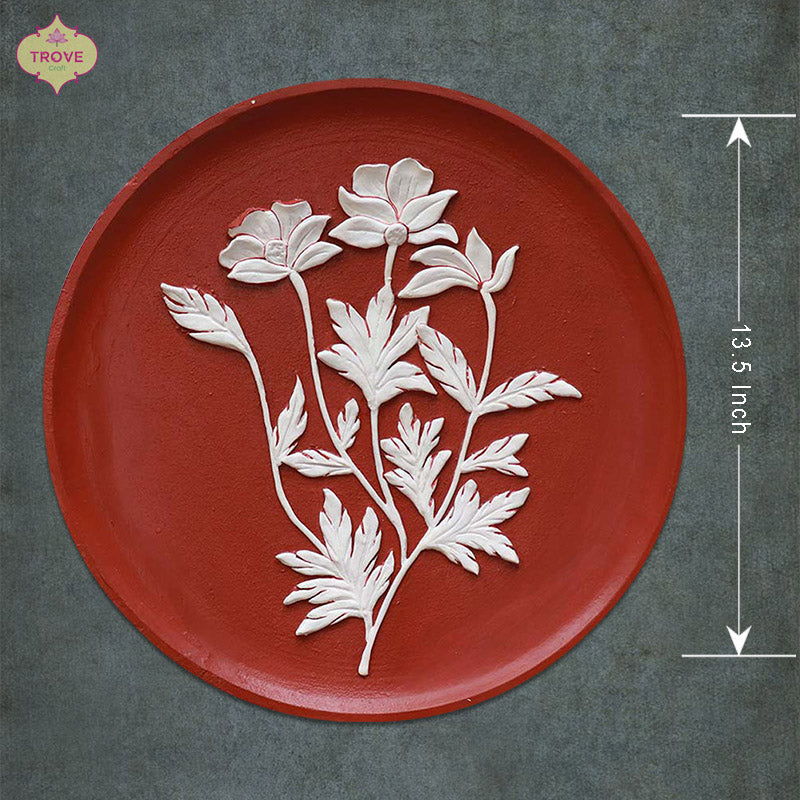 Hand-painted Botanical Relief Styled Decor Plates