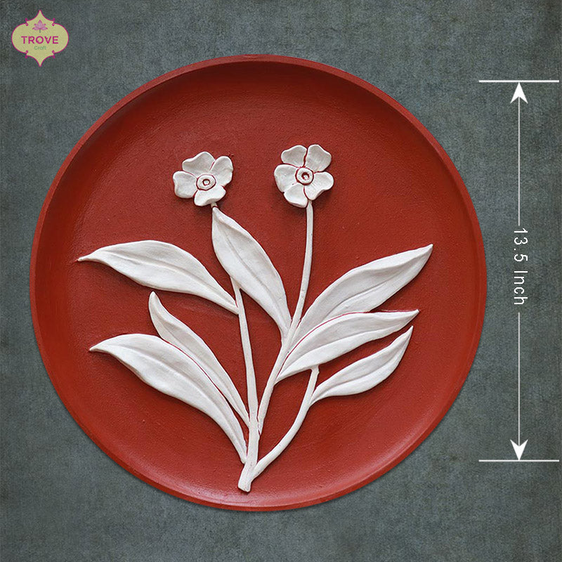 Hand-painted Botanical Relief Styled Decor Plates