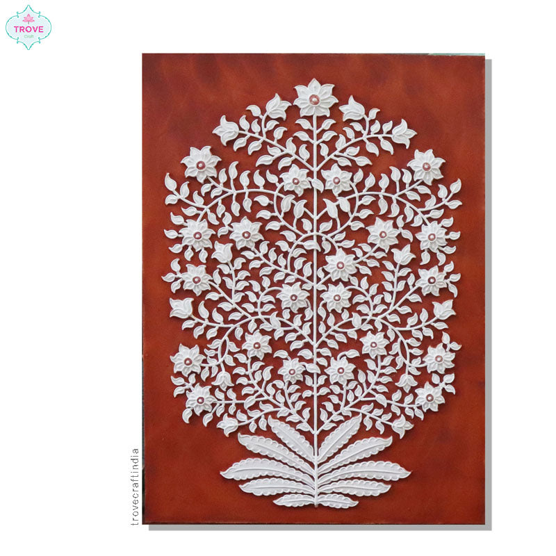 20" Tree of Life Motif Hand-painted Relief Panels