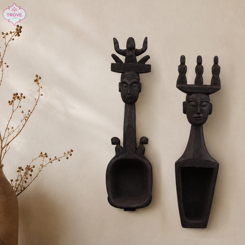 24" Banam Sarangi Hand Carved Gomira Wall Decor
