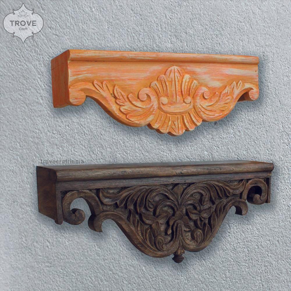 Carved Wooden Shelf