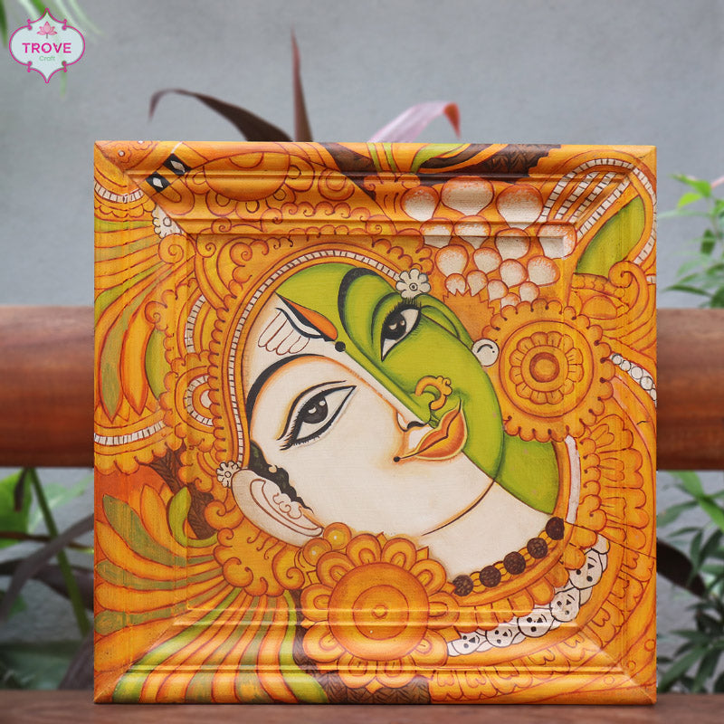 17" Infinity Frame Shiva-Parvati Contemporary Kerala Mural Painting