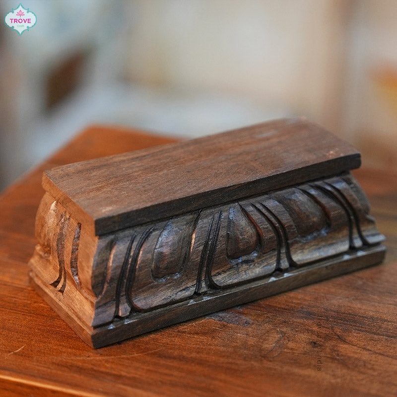 7" Wooden hand-carved style carved Mini Padmaasan / Padma Pitha - Pedestal