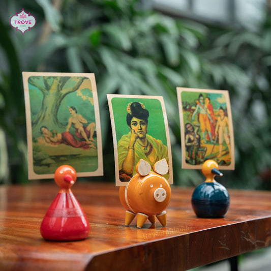 Channapatna Cute Animal Themed - Photo Holder / Paper Weight