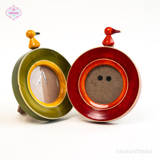 colourful wooden desktop picture frames