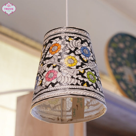 Hand-painted in Tholu  Bommalata style - Ceiling Pendant Lamp