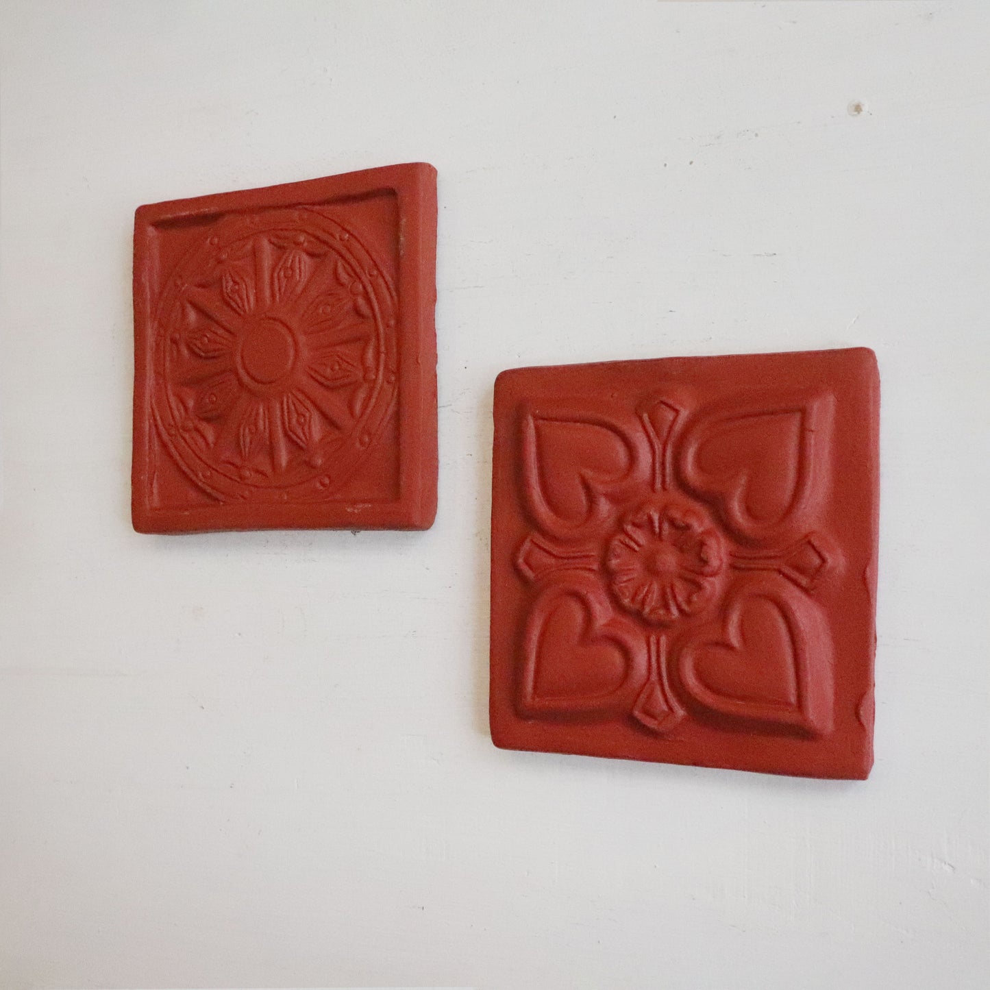 Handmade Decorative Terracotta Tiles - Set of 2