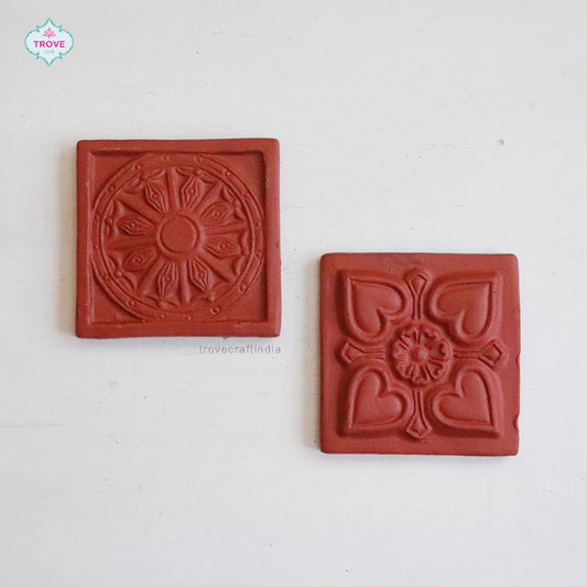 Handmade Decorative Terracotta Tiles - Set of 2