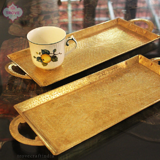 Traditional Hand-etched Serving Brass Kansa Tray