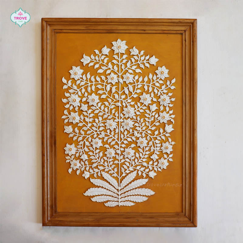 20" Tree of Life Motif Hand-painted Relief Panels