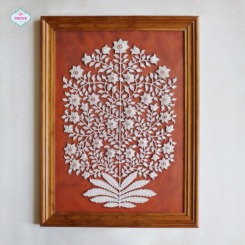 20" Tree of Life Motif Hand-painted Relief Panels