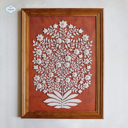 20" Tree of Life Motif Hand-painted Relief Panels