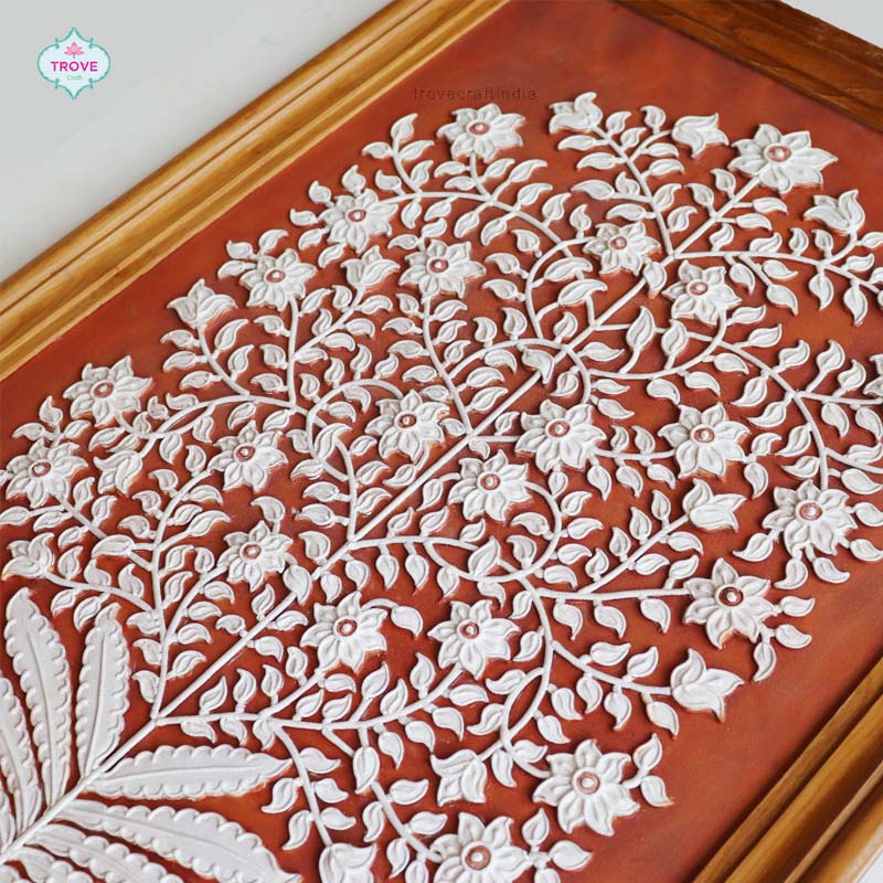 20" Tree of Life Motif Hand-painted Relief Panels
