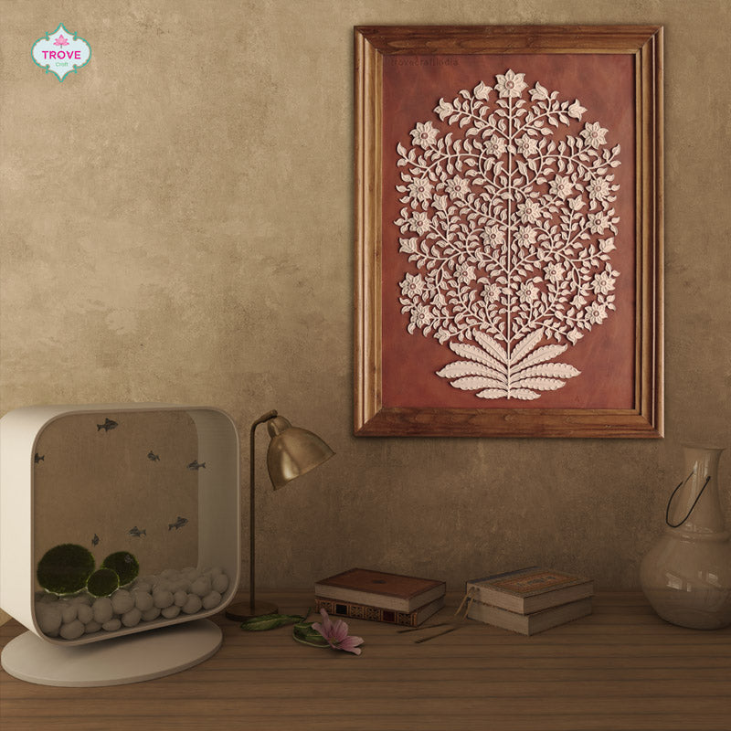20" Tree of Life Motif Hand-painted Relief Panels
