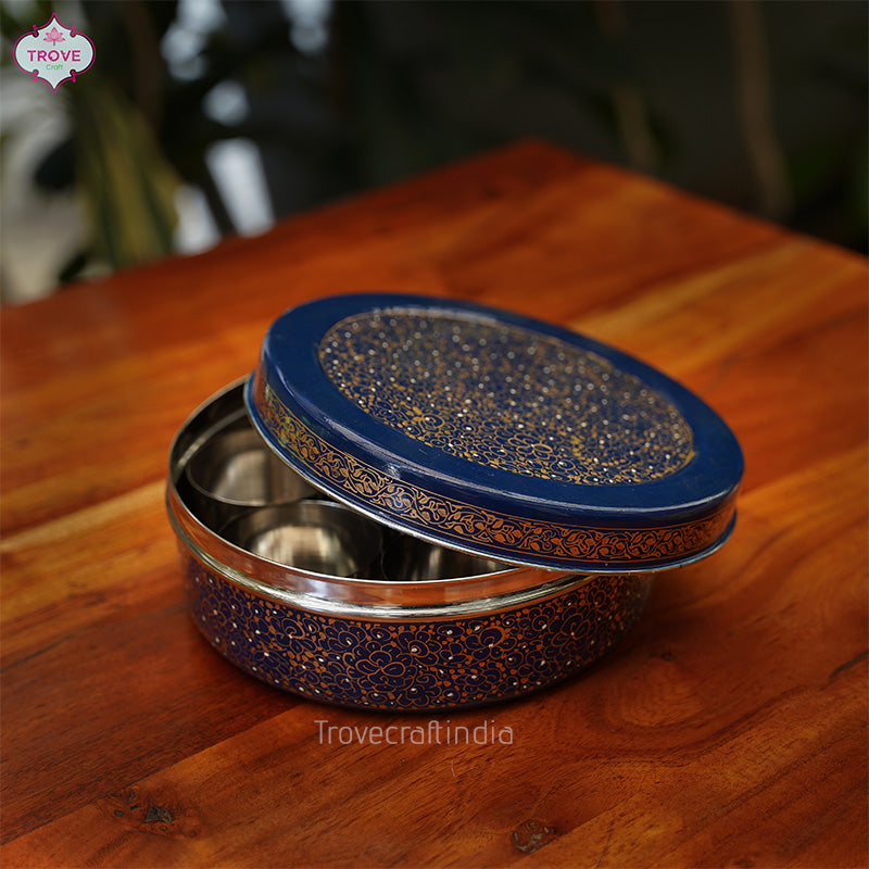 8" Hand-Painted Enamel Steel Spice Box
