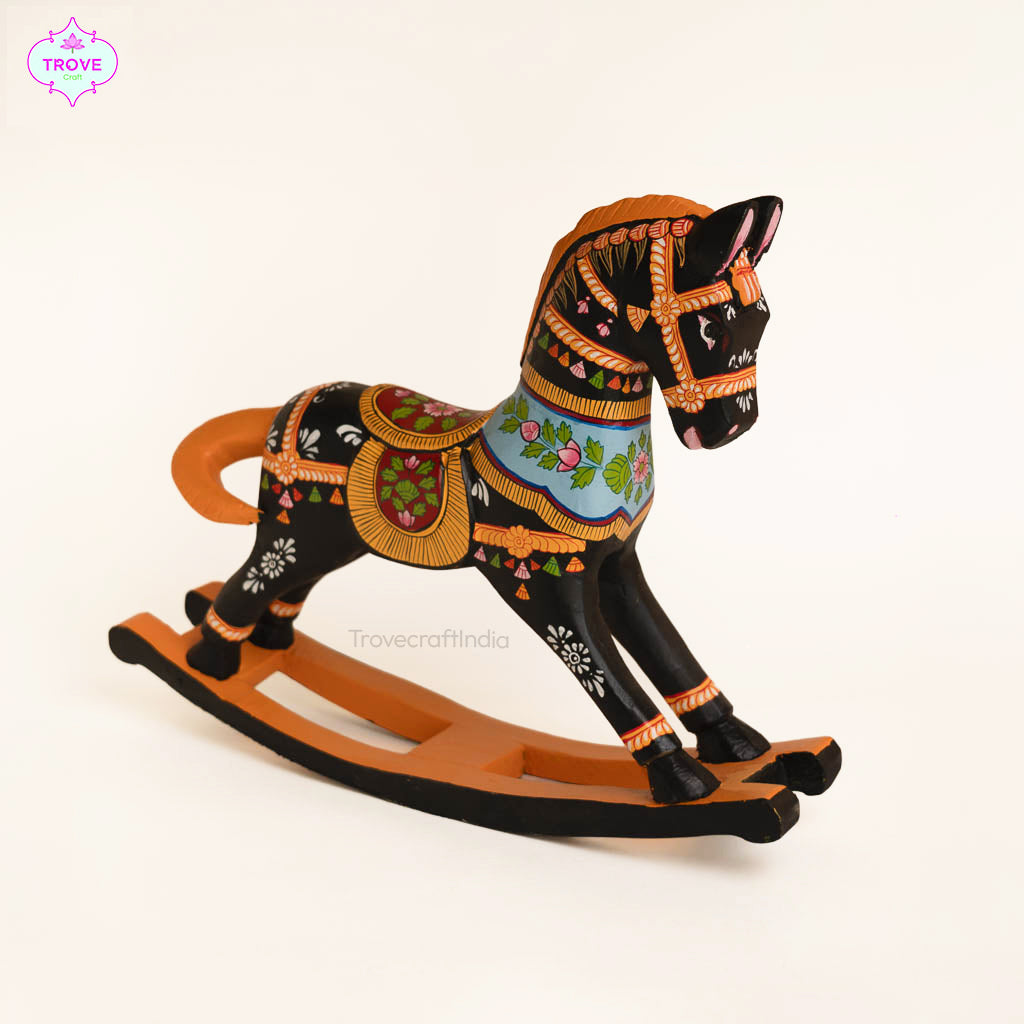WoodenCarved Horse Decor