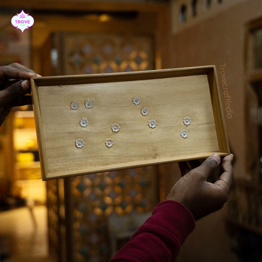 Carved Floral Tray 