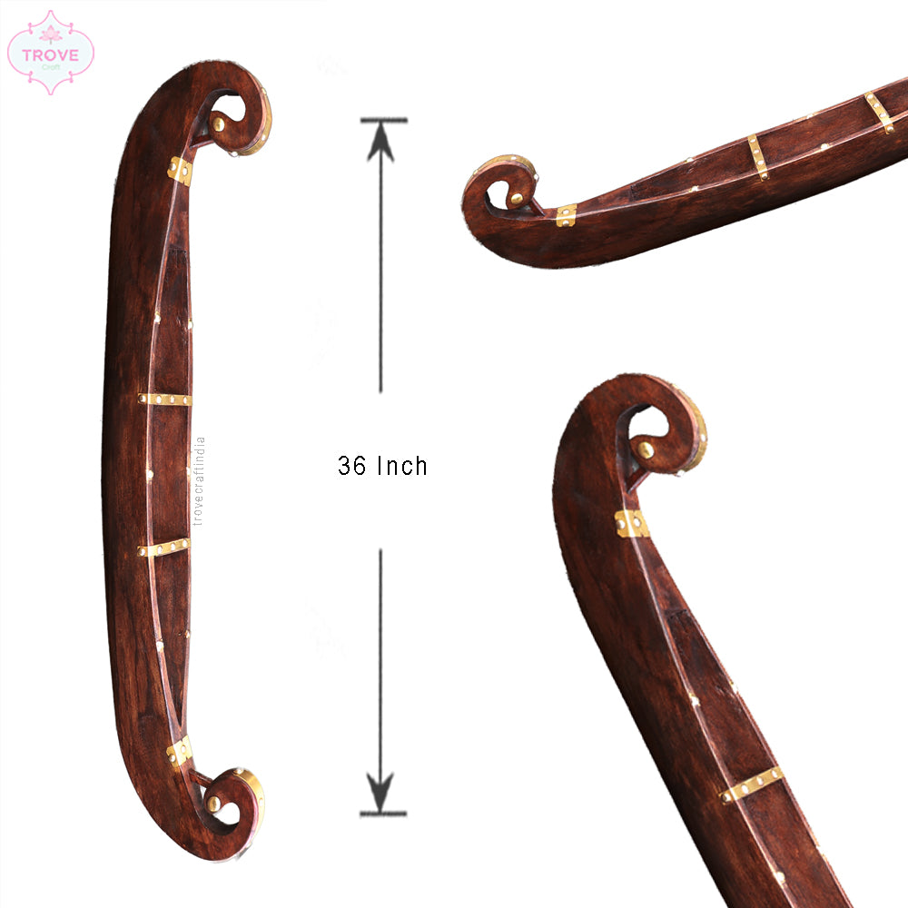 36" Hand-carved Wooden Boat/Vallam from Kerala