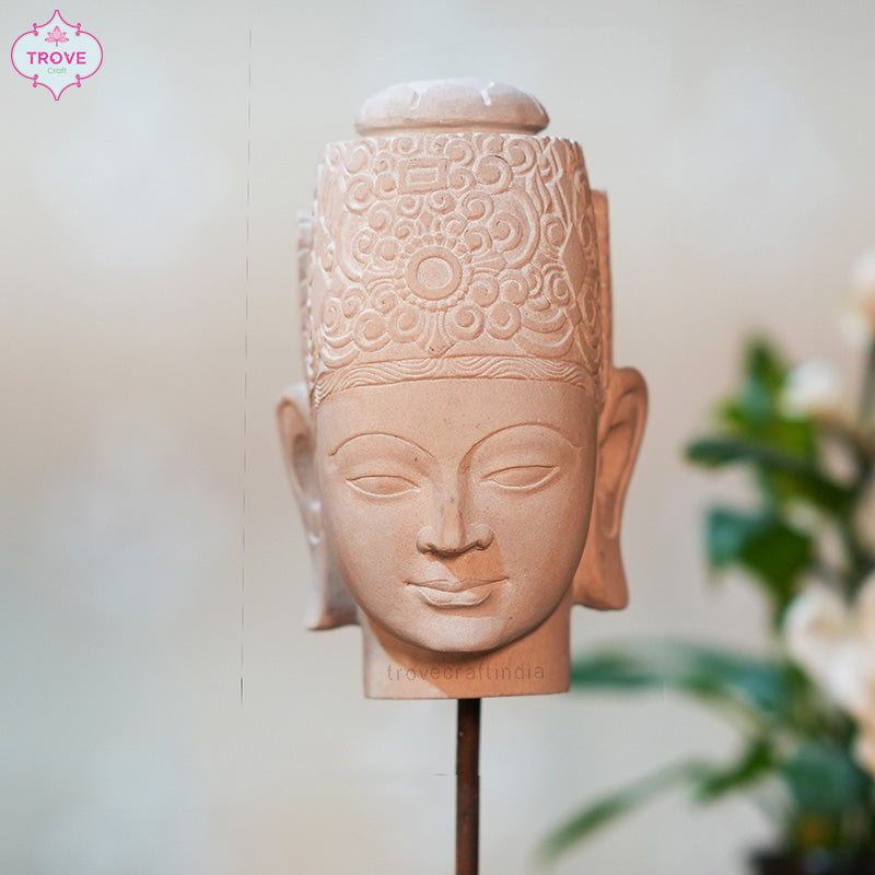 Handcarved Sandstone Vishnu Bust