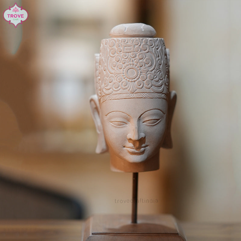 Handcarved Sandstone Vishnu Bust