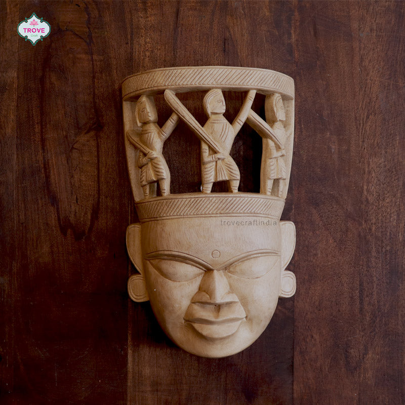 Wooden wall mask