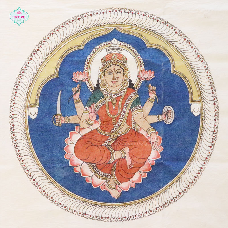 Lakshmi Pen Kalamkari on Cotton - UNFRAMED