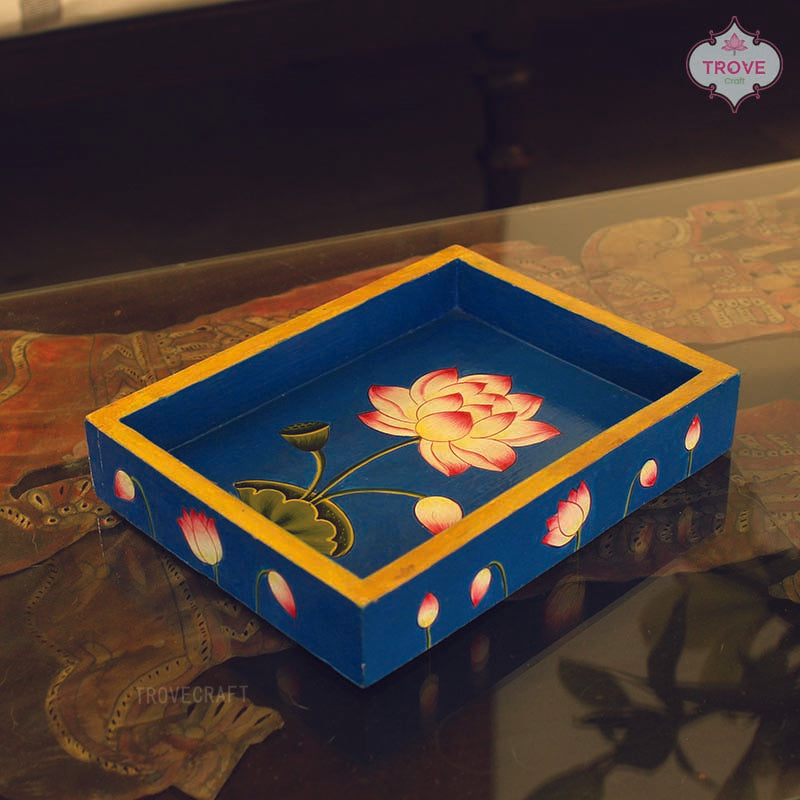 hand painted lotus tray