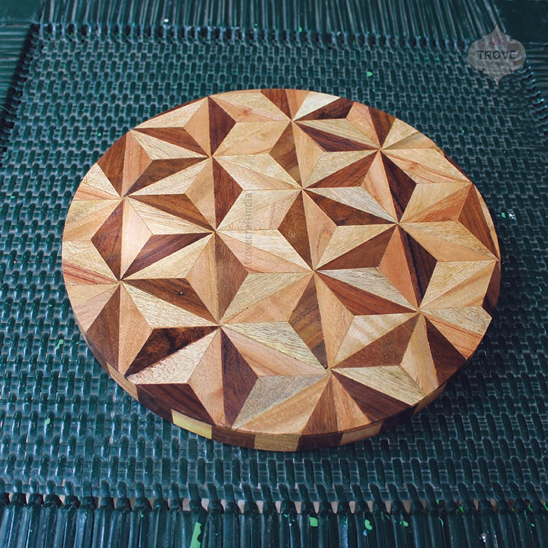 Wooden Inlaid Decor Plate