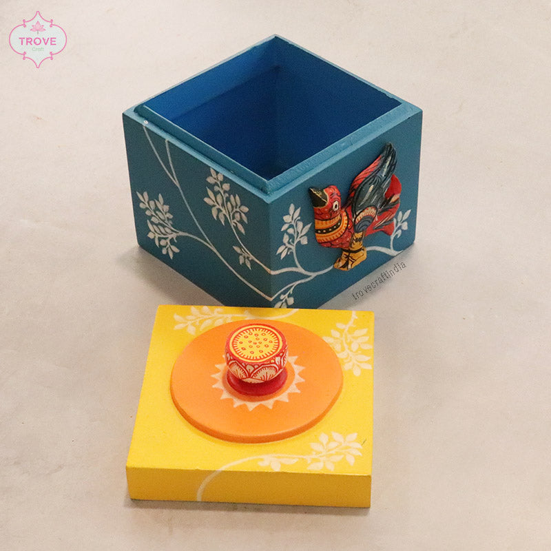 Hand-painted Pattachitra Gift Box -  4" x 4" x 4" Inch