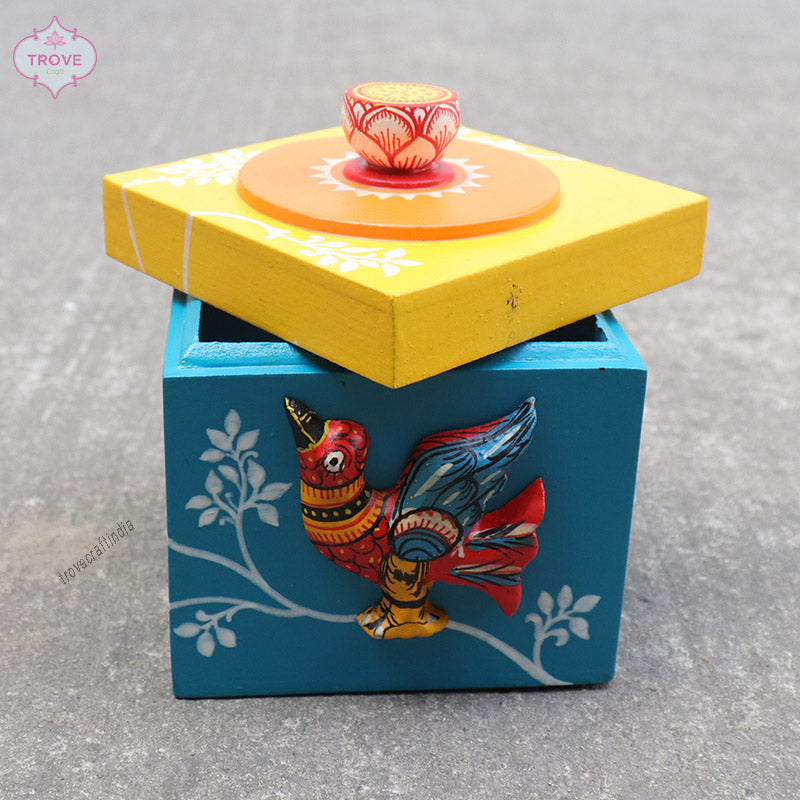 Hand-painted Pattachitra Gift Box -  4" x 4" x 4" Inch