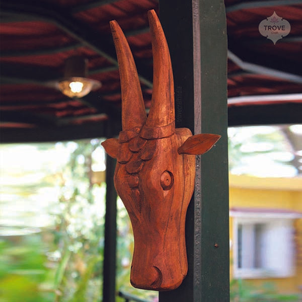 Wooden Cow Head