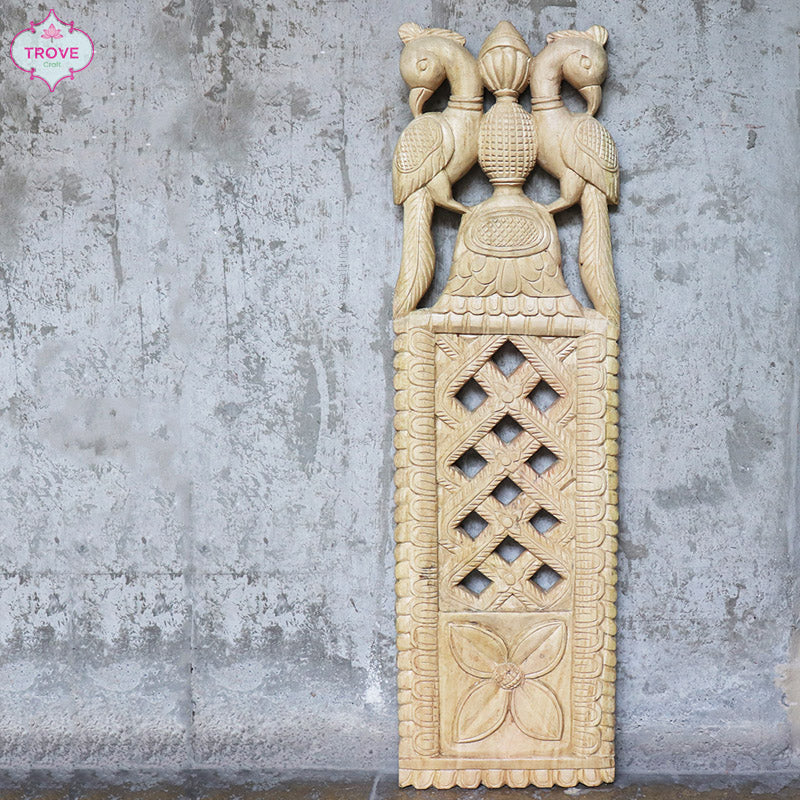 wooden carved chittnad spoon holder 