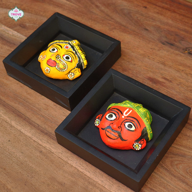 5 Inch Black Framed Mini Cherial Wall Masks