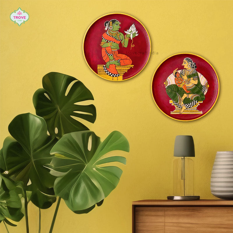 Hand-painted Cherial Wall Plates