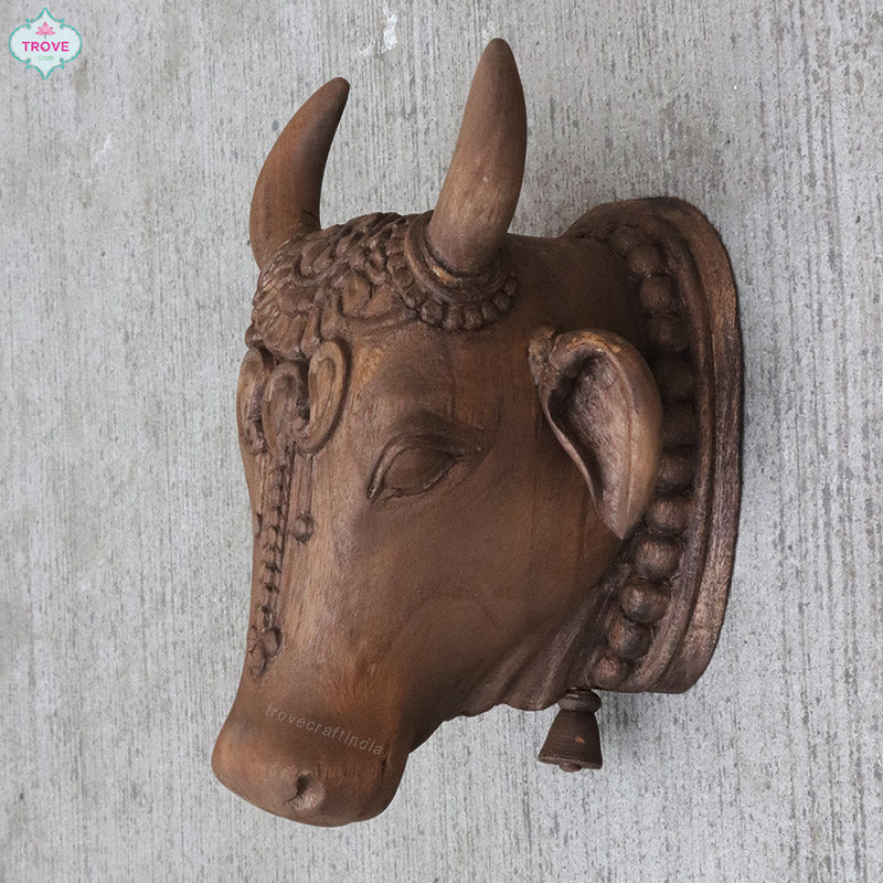 Carved cow head 